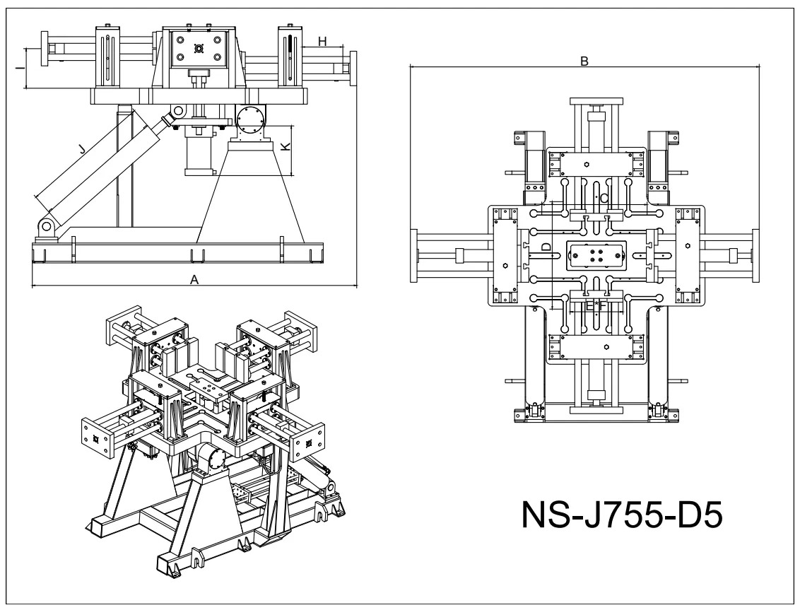Machine de coulée par gravité à cinq ouvertures et fermetures