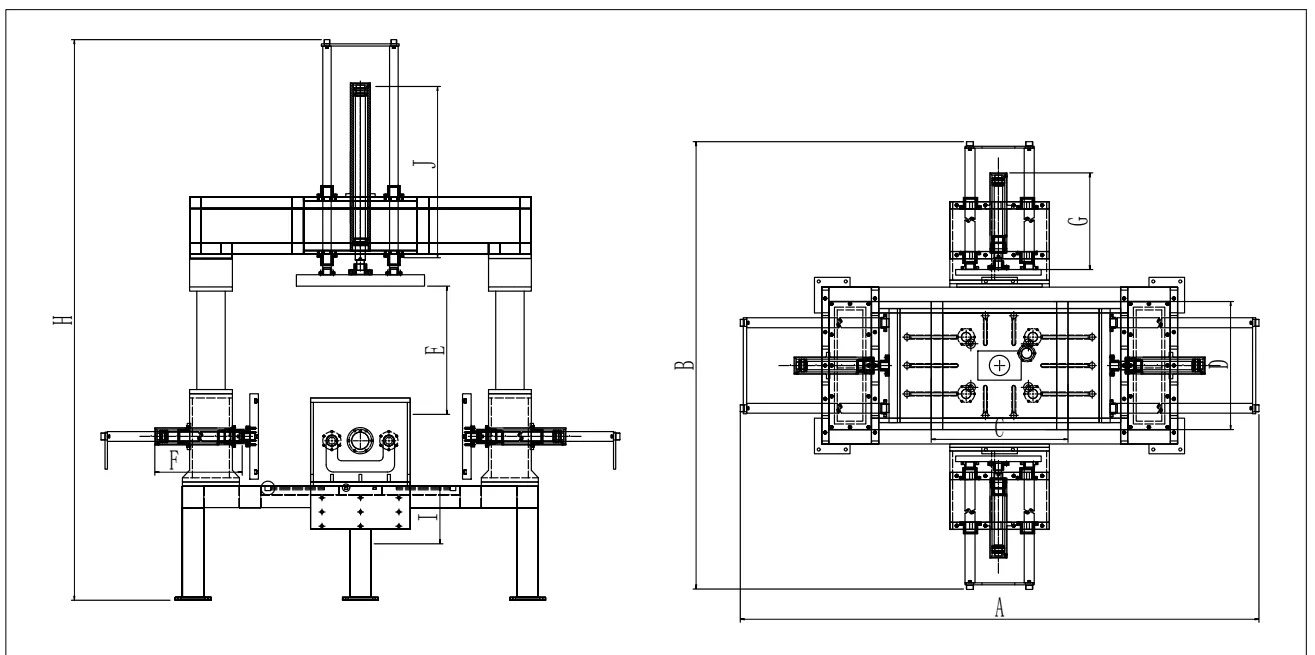 Machine de coulée par gravité à six ouvertures et fermetures
